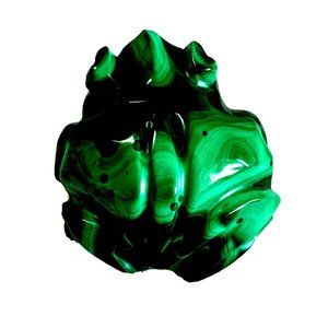 Frog Authentic Green Malachite Carved Stone Figurine Statue Kenya Africa Vintage